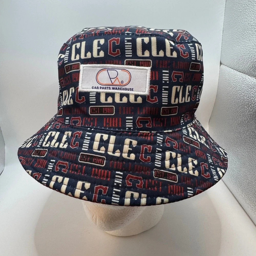 Cleveland Guardians OS Bucket Hat Unisex Navy Burgundy Reversible CLE Graphic